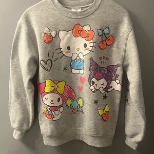 Hello Kitty Gray Sweatshirt with Colorful Print
